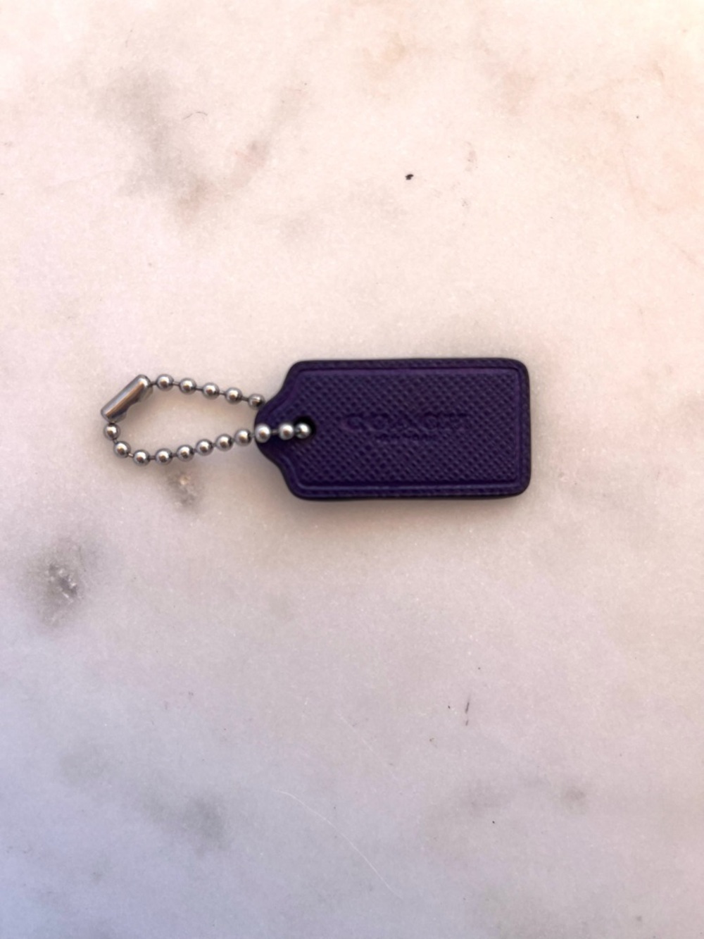 COACH Vintage Leather Hang Tag, Purple Mini